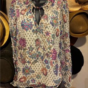 Loft floral peasant shirt size small